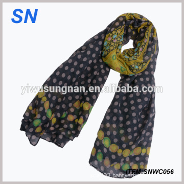 Alibaba Website Custom Printed Lady Voile Scarf Factory China